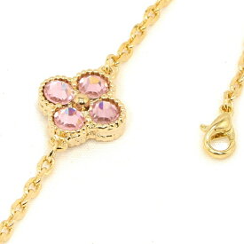 フラワー ブレスレット 1花 ストーン色30色【両面別色】 クローバーブレスレット フラワーモチーフ クローバー アクセサリーカノン ゴールド ブランド ジュエリー アクセサリー トラベルジュエリー 送料無料 レディース フォーマル 高見え プレゼント おすすめ 人気 かわいい