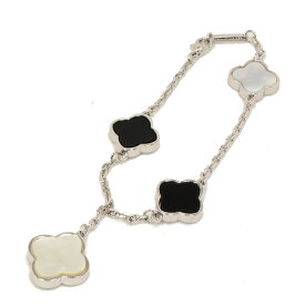 黄金花 アクセントフラワー ブレスレット カラーコンビ 黄金花3花1枝花 シェル クローバー アクセサリーカノン フラワーモチーフ マザーオブパール オニキスカラー黒 送料無料 天然石 レディース 高見え プレゼント おすすめ 人気