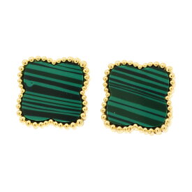 フラワー イヤリング クローバー ミル黄金花1花 マラカイトカラー お花 モチーフ ブランド ゴールド シルバー ピンクゴールド ギフト 送料無料 レディース フォーマル 高見え プレゼント おすすめ 人気 かわいい ◆