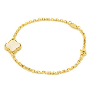クローバー ブレスレット ミル黄金花1花 白蝶貝 シェル フラワー モチーフ マザーオブパール ギフト 送料無料 天然石 レディース フォーマル 高見え プレゼント かわいい ◆