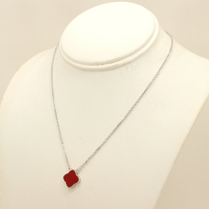 楽天市場 クローバー ネックレス フラワー 黄金花1花 両面赤 お花 モチーフ レッド ブランド トラベルジュエリー ギフト 送料無料 レディース フォーマル 高見え プレゼント おすすめ 人気 かわいい 白蝶花 Perla Fiore