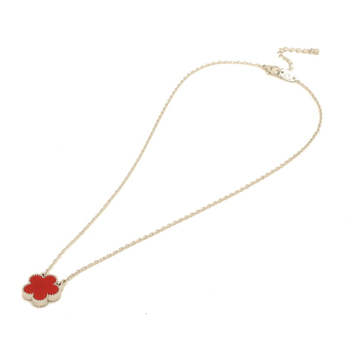 楽天市場】皐花1花 ネックレス フラワー レッド 両面赤 クローバー  