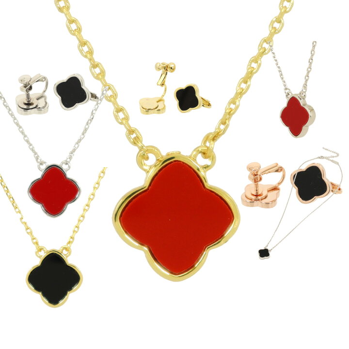 楽天市場】ネックレス イヤリング 【セット商品】オニキスカラー 