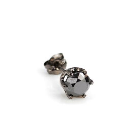 メンズ ピアス 18金 K18 ブラックダイヤモンド0.20ct ピアス 片耳 ブラックメッキ