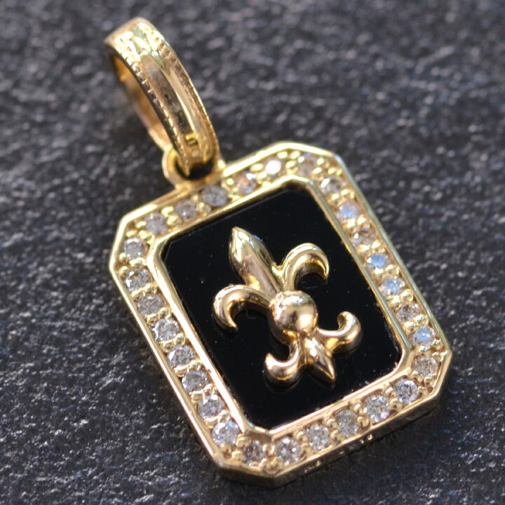 楽天市場】18金 ペンダントトップ メンズ K18 ダイヤモンド オニキス  