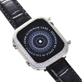 【マラソン同時開催-10%OFFクーポン】アップルウォッチ カバー プラチナ ダイヤモンド Pt900 45mm Apple Watch Series 7 専用 アップルウォッチケース 天然ダイヤモンド 2.60カラット ビス止め 固定 日本製 刻印入り 鑑別書付き