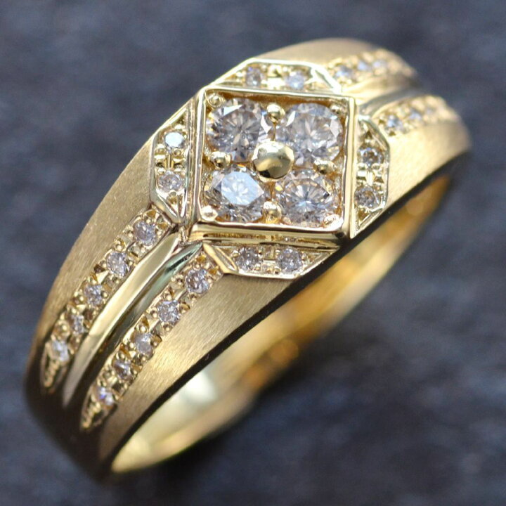 楽天市場】印台 指輪 メンズリング 18金 K18 18K ダイヤモンドリング 