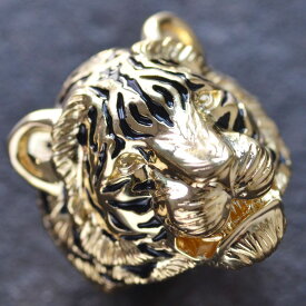 指輪 メンズリング 18金 K18 18K 虎 タイガー リング 男性用 ゴールド 地金リング ブラックメッキ 幅広 ごつい 太め