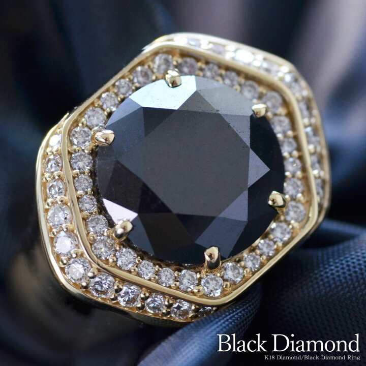 楽天市場】印台 メンズリング K18 18K 18金 ブラックダイヤモンド  