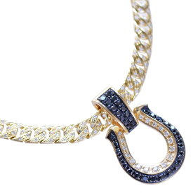 【マラソン同時開催★10%OFFクーポン】喜平 ネックレス 18金 ダイヤモンド 2.2ct K18 18K 50cm 喜平チェーン 馬蹄 ホースシュー ダイヤモンド ブラックダイヤモンド ペンダントトップ セット プレゼント 【slim】【reversible】【diamond】【人気アイテム】【動画あり】