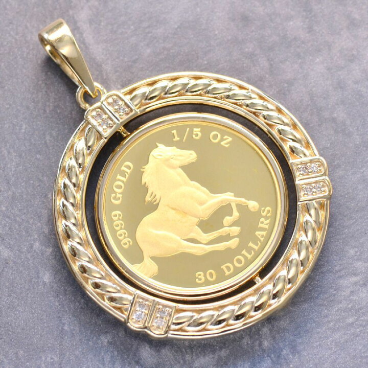 楽天市場】コインペンダントトップ メンズ K24 純金 1/5oz 
