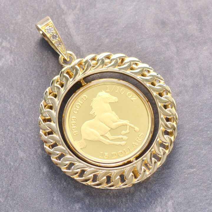 楽天市場】コインペンダントトップ メンズ K24 純金 1/10oz  