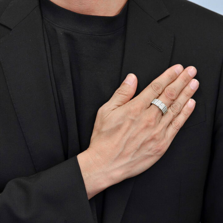 楽天市場】指輪 メンズリング 18金 K18WG ダイヤモンド ホワイト  