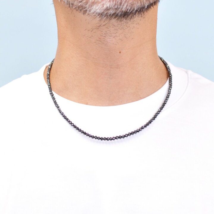 楽天市場】プラチナ ネックレス メンズ ブラックダイヤモンド 50  