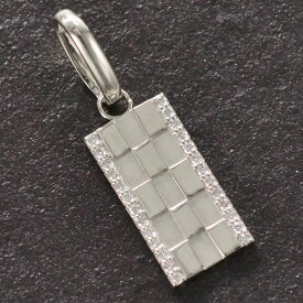 【マラソン限定★10%OFFクーポン!】ペンダントトップ メンズ 18金 K18 18KWG ダイヤモンド プレート ネックレストップ ホワイトゴールド ペンダントヘッド 喜平用 トップ バチカン大 日本製 刻印入り 鑑別書付き 大きめ シンプル プレゼント ギフト