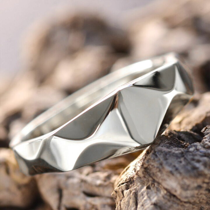 楽天市場】メンズリング 18金 指輪 K18 18KWG ホワイトゴールド メンズ  