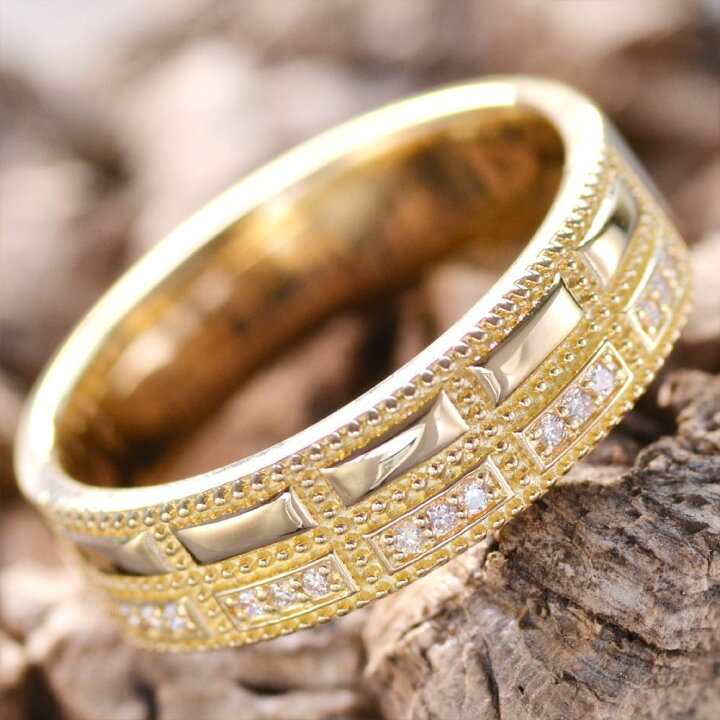 楽天市場】メンズリング 18金 指輪 K18 18K イエローゴールド  