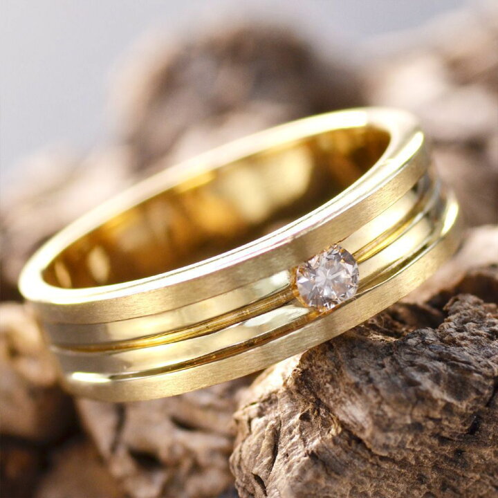 楽天市場】メンズリング 18金 指輪 K18 18K イエローゴールド  