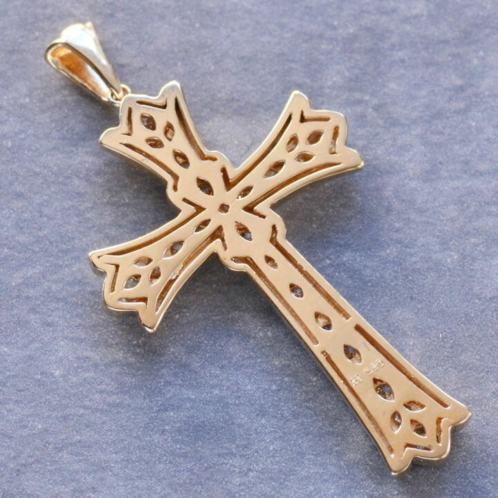 楽天市場】ペンダントトップ K18 18KPG クロス ダイヤモンド メンズ  