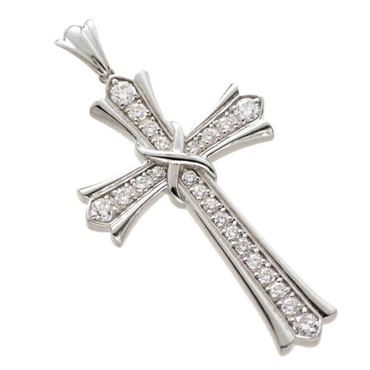 楽天市場】ペンダントトップ K18 18KWG クロス ダイヤモンド メンズ  