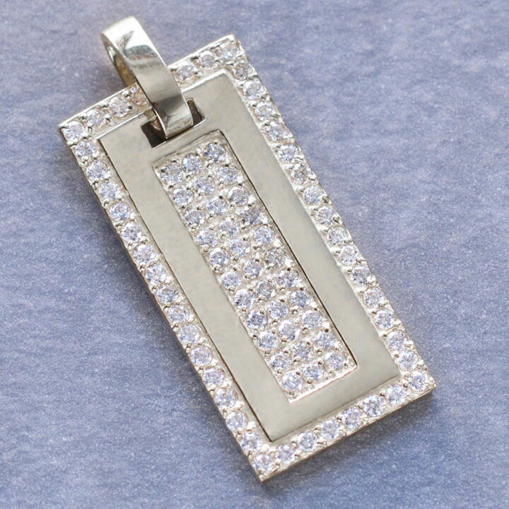 楽天市場】ペンダントトップ K18 18KWG ダイヤモンド メンズペンダント  