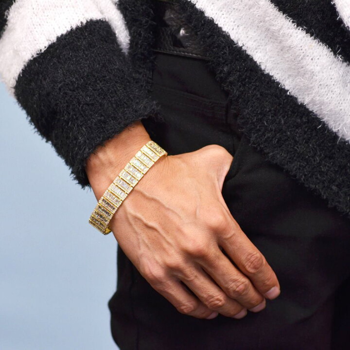 楽天市場】ブレスレット メンズ K18 ダイヤモンド 21カラット メンズ 