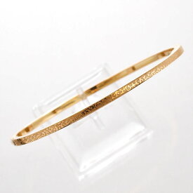 18金 バングル K18 18KPG ピンクゴールド 細身 地金 レディースバングル ブレスレット 模様入り シンプル 日本製 刻印入り【人気アイテム】