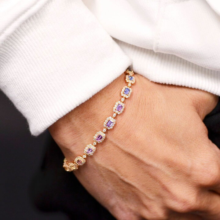 楽天市場】ブレスレット メンズ K18PG 18金 ピンクゴールド エメラルド  