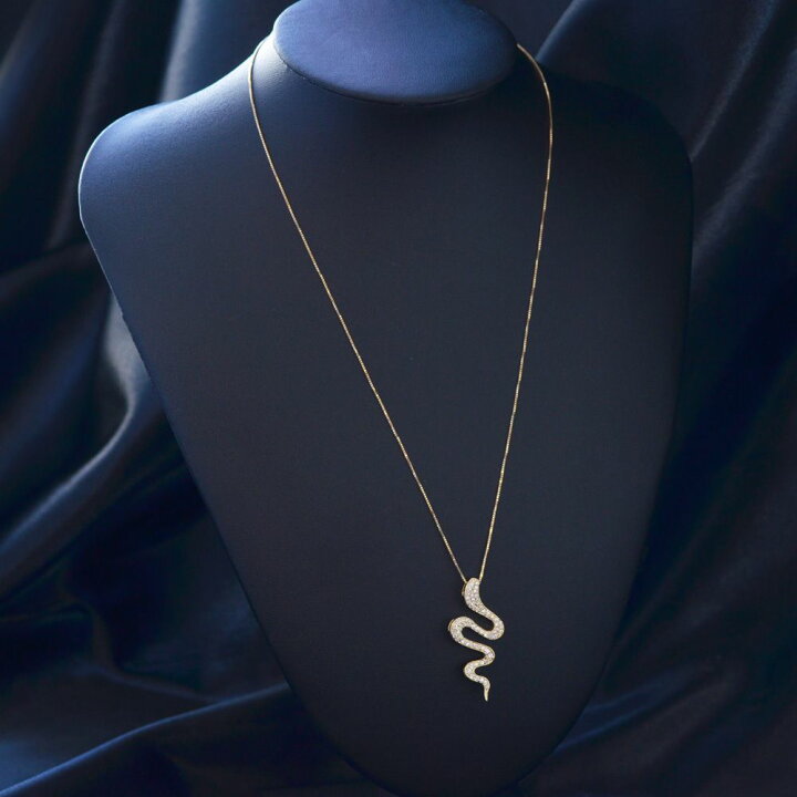 楽天市場】ネックレス K18 ゴールド 18K 蛇 スネーク ダイヤモンド 