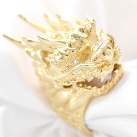 【ポイント10倍!】指輪 メンズリング 18金 K18 18K ダイヤモンド ドラゴン メンズ リング 龍 イエローゴールド 幅広 男性 日本製 刻印入り 鑑別書付き ごつい 太め【動画あり】 シンプル 30代 40代 50代