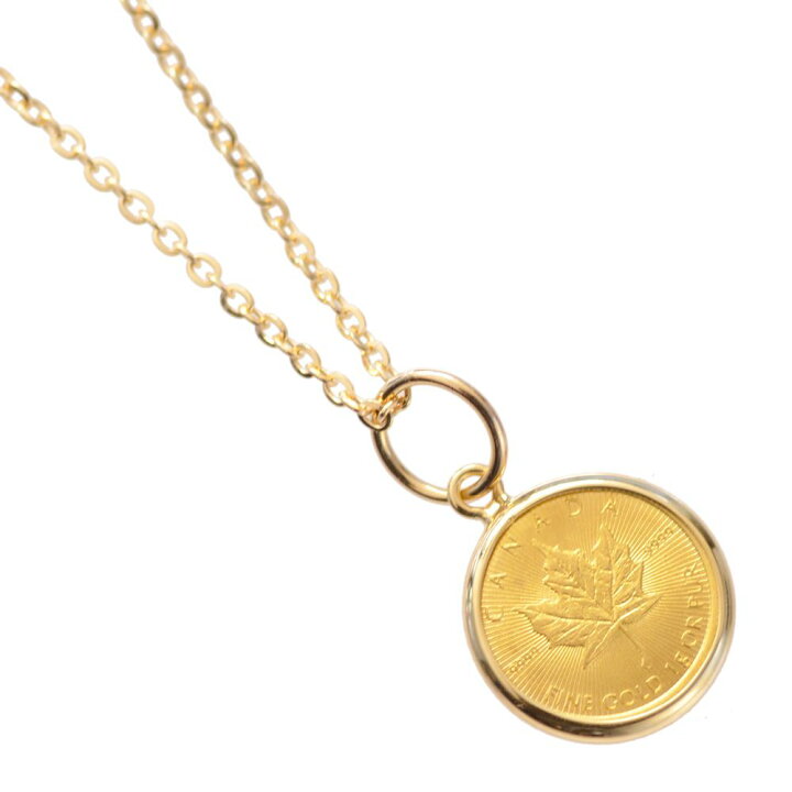 楽天市場】ネックレス メンズ K18 K24 カナダ 2023 メイプルリーフ 50  