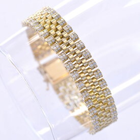 ブレスレット メンズ K18 18K 18金 ダイヤモンド メンズブレスレット ゴールド 刻印入り 鑑別書付き シンプル プレゼント ギフト 【動画あり】