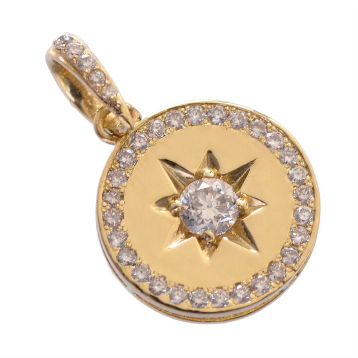 楽天市場】ペンダントトップ メンズ 18金 K18 ダイヤモンド 後光留め  