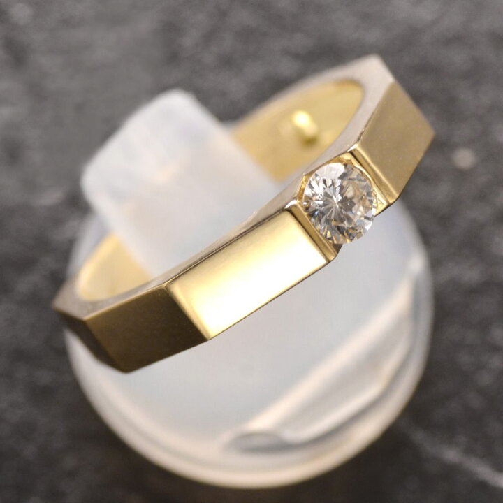 楽天市場】指輪 メンズリング 18金 K18 18K ダイヤモンド イエロー 