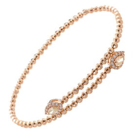 バングル レディース 18金 K18PG ピンクゴールド ダイヤモンド 0.4カラット ペアシェイプ マーキス カット ミラーボール 形状記憶 フリーサイズ バングルブレスレット 日本製 刻印入り 鑑別書付き