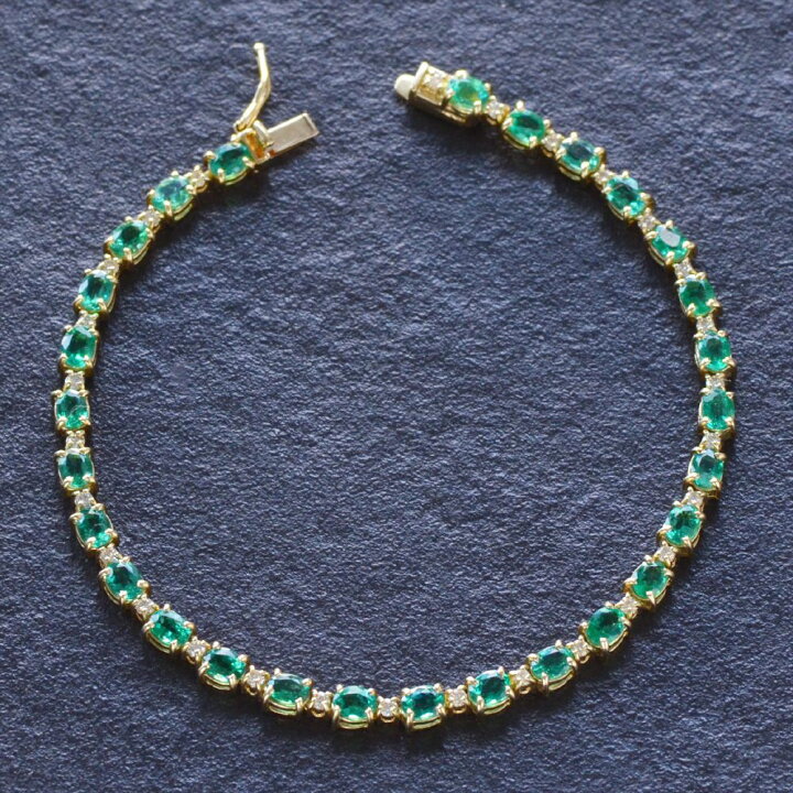 楽天市場】ブレスレット K18 18K 18金 エメラルド ダイヤモンド  
