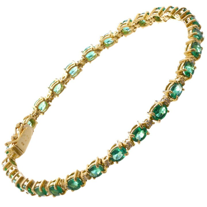 楽天市場】ブレスレット K18 18K 18金 エメラルド ダイヤモンド  