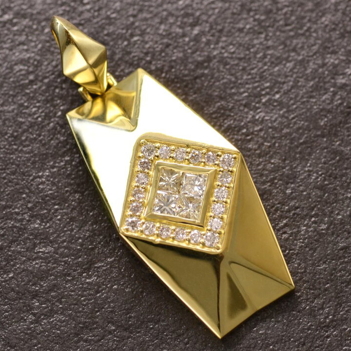 楽天市場】ペンダントトップ メンズ K18 18K 18金 プリンセスカット 
