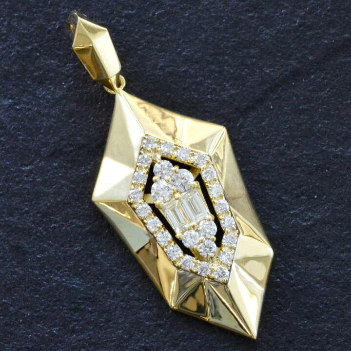 楽天市場】ペンダントトップ メンズ K18 18K 18金 バゲットカット 