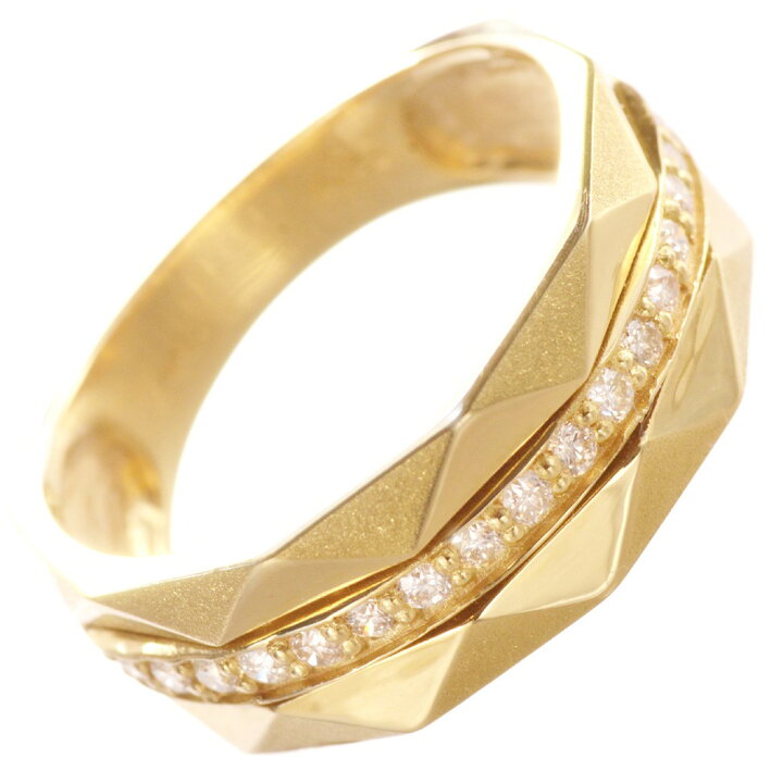 K18 メンズリング イエローゴールド ダイヤモンド 0.34ct 17号（楽天 