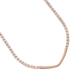 テニスネックレス K18PG 18金 ピンクゴールド ダイヤモンド 4.9カラット 45cm 地金パーツ テニスチェーンネックレス メンズ レディース ジェンダーレスジュエリー 日本製 刻印入り 鑑別書付き
