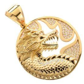 【ポイント10倍!】ペンダントトップ メンズ 18金 K18 18K ダイヤモンド ドラゴン 龍 喜平用 イエローゴールド ペンダントヘッド 大き目 男性 ネックレストップ 大きめ シンプル プレゼント ギフト 【人気アイテム】