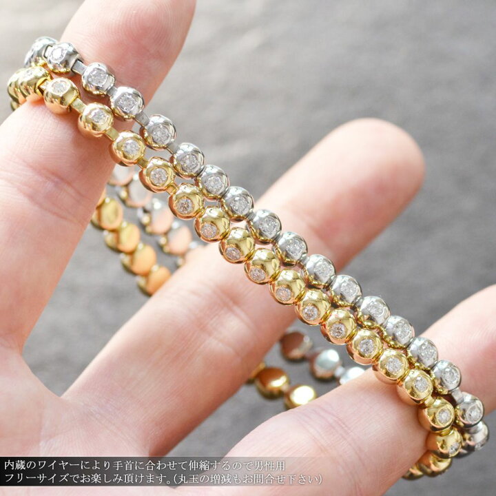 楽天市場】ブレスレット メンズ K18 18金 18k ゴールド ダイヤモンド 
