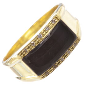 指輪 メンズ リング オニキス K18 18K ダイヤモンド イエローゴールド 印台 カラーストーン 色石 男性 刻印入り 鑑別書付き シンプル 30代 40代 50代