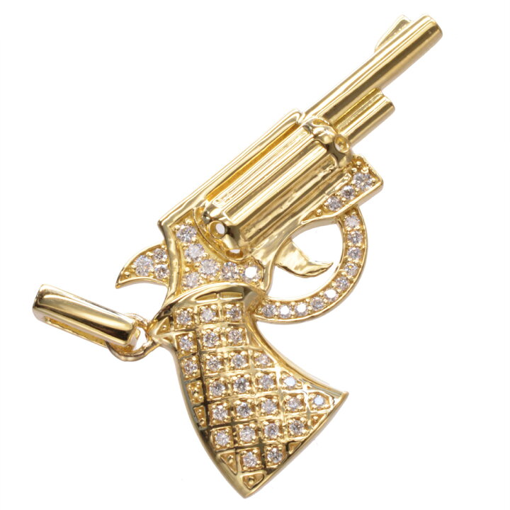 楽天市場】ペンダントトップ メンズ 18金 K18 18K ダイヤモンド 拳銃 