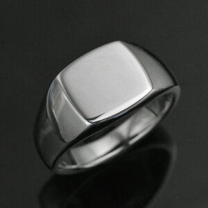 18金 印台 リング 指輪 メンズリング 18金 K18 18K ホワイトゴールド 印台 男性 日本製 刻印入り ごつい 太め シグネットリング シンプル 30代 40代 50代 【人気アイテム】