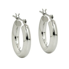 【ポイント10倍★23:59まで!】ホワイトゴールド15mmフープピアス 3.0φ パイプフープ【即納】