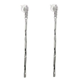 ピアス レディース K18 ダイヤモンド 18金 ホワイトゴールド ラインピアス ロング 揺れるピアス 日本製 刻印入り 女性