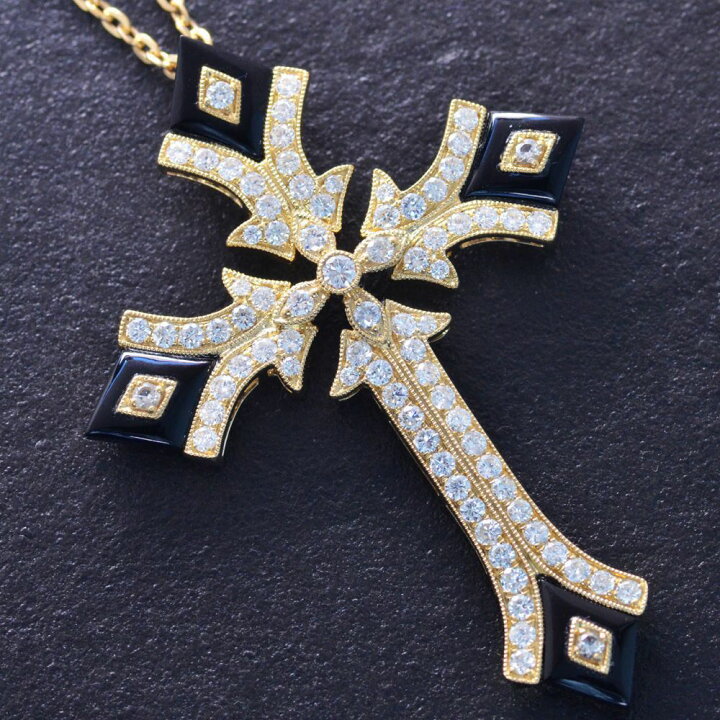 楽天市場】ネックレス メンズ 18金 クロス K18 18K ダイヤモンド 2 