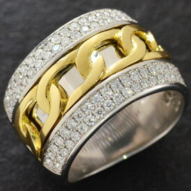 【スーパーSALE★13%OFFクーポン】指輪 メンズリング 18金 喜平リング K18 18K ダイヤモンド 幅広 ゴールド プラチナ コンビ リング 男性 日本製 刻印入り 鑑別書付き ごつい 太め シンプル 30代 40代 50代 【人気アイテム】【動画あり】